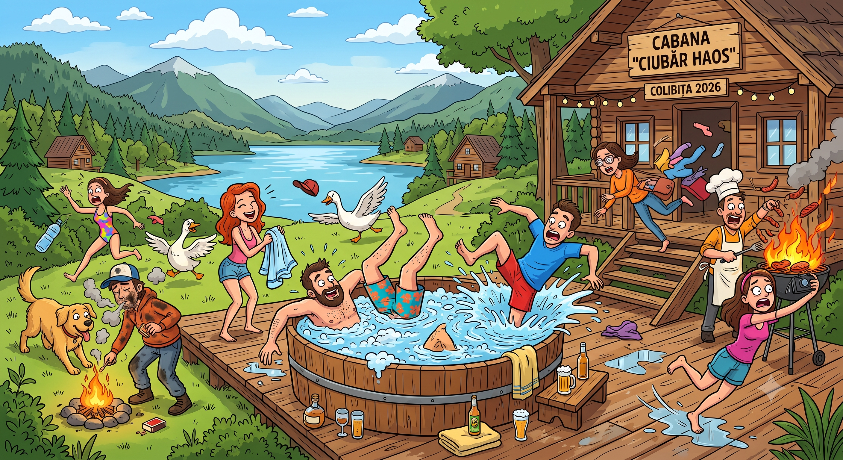 Grup la cabana